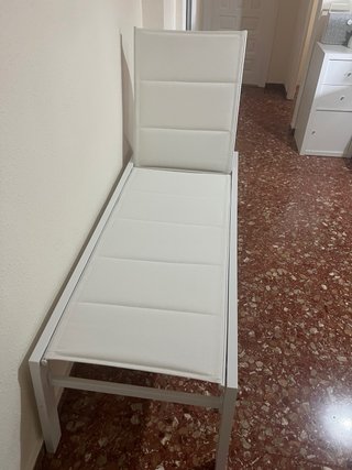 Tumbona aluminio textiline blanca