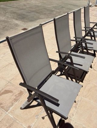 4 Sillones de Jardín Plegables Malaga