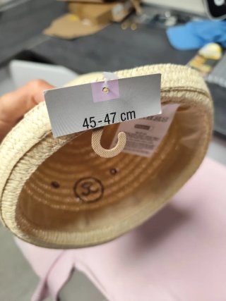 Gorrito rafia bebé verano oso