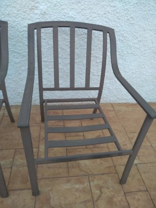 Conjunto 3 Sillones Jardín Rayas Amarillas