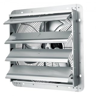 Ventilador de Escape con Persiana, 406 mm de Alta Velocidad 1400RPM 2000 CFM, Ventilador de Ático Montado en Pared de Aluminio con Motor de CA, Ventilación y Enfriamiento para Invernaderos, Garaje...
