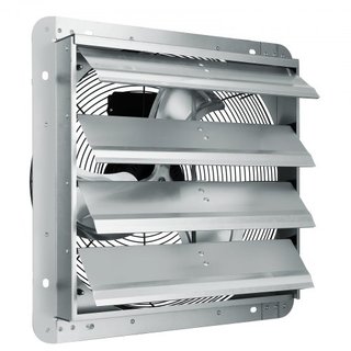 Ventilador de Escape con Persiana, 406 mm de Alta Velocidad 1400RPM 2000 CFM, Ventilador de Ático Montado en Pared de Aluminio con Motor de CA, Ventilación y Enfriamiento para Invernaderos, Garaje...