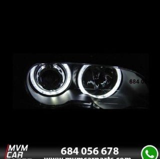 Faros Angel Eyes Led Negro para BMW E46 Coupe Cabr
