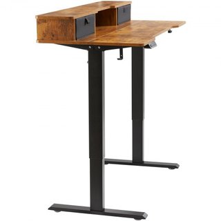 Escritorio Ajustable en Altura, 47.2" x 23.6" Estación de Trabajo Elevadora para Doble Monitor, Tablero de Escritorio de Una Pieza de Sentado a De pie, Marco Doble de Metal Resistente de 3 Modos, ...