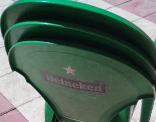4 Sillas Jardín Heineken Verdes Plástico