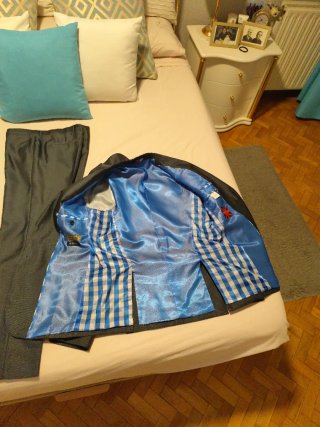 Traje UB elegante azul-gris