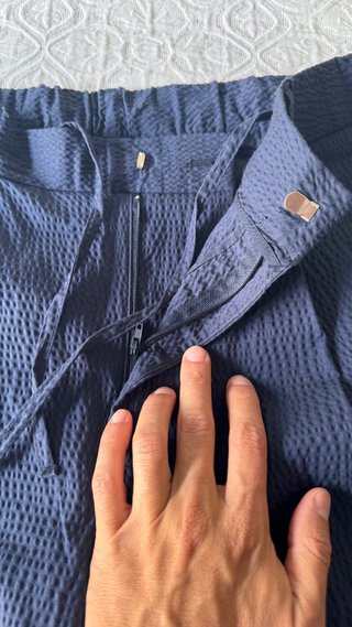 Pantalón pinzas Zara Azul Marino Estampado