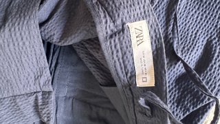 Pantalón pinzas Zara Azul Marino Estampado