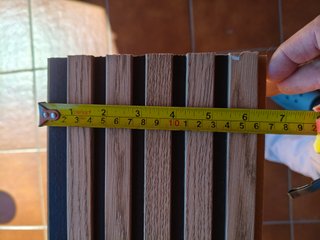 Revestimiento madera palillero Leroy Merlin.
