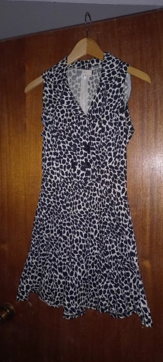 Vestido estampado blanco y negro