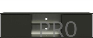 Mobile TV Madesa con 2 porte e 2 ripiani per TV fino a 55 pollici, per soggiorno, 950 x 378 x 403, in legno - bianco