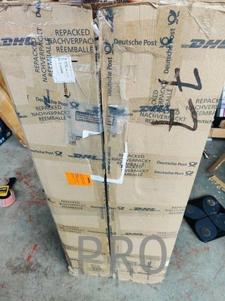 Mobile TV Madesa con 2 porte e 2 ripiani per TV fino a 55 pollici, per soggiorno, 950 x 378 x 403, in legno - bianco