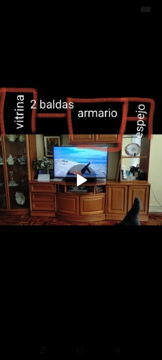Mueble de salón modular madera castaño