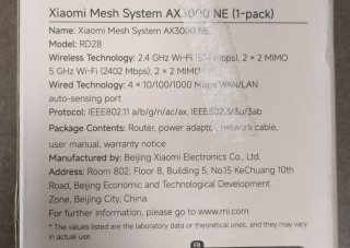 Router Xiaomi Mesh System AX3000 NE