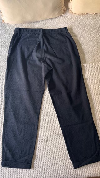 Pantalón Zara Pinzas Estampado Azul Marino