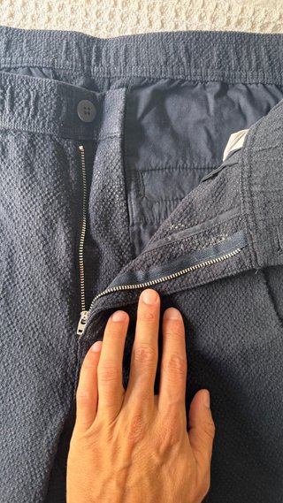 Pantalón Zara Pinzas Estampado Azul Marino