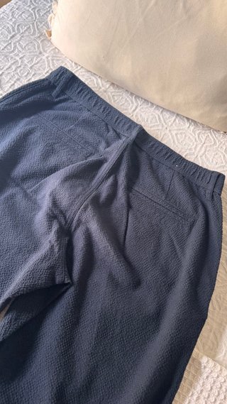 Pantalón Zara Pinzas Estampado Azul Marino