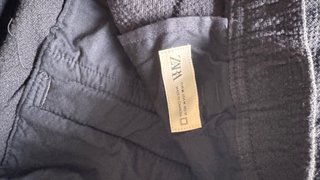 Pantalón Zara Pinzas Estampado Azul Marino