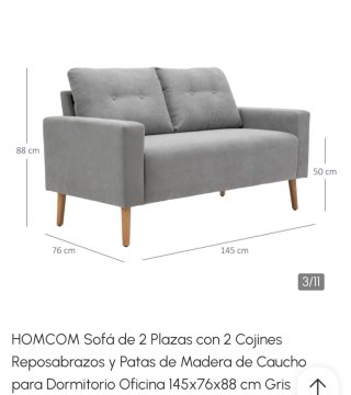 Divano HOMCOM 2 Posti Grigio Poliestere