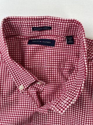 Camisa Tommy Hilfiger cuadros roja y blanca