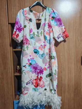 Vestido fiesta estampado flores talla 46