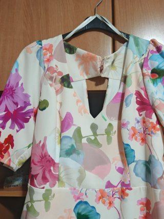 Vestido fiesta estampado flores talla 46