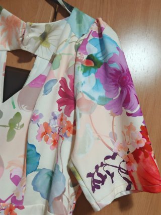 Vestido fiesta estampado flores talla 46