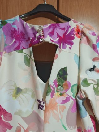 Vestido fiesta estampado flores talla 46