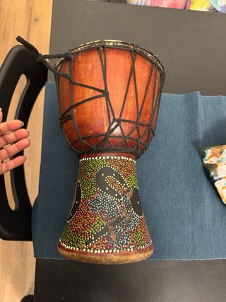 Tamburo Djembe Legno Decorato