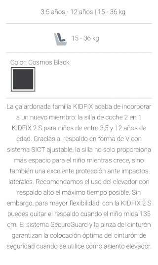 Britax Romer Kidfix 2 S Silla Coche Negra