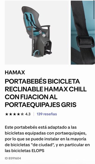 Portabebés Hamax para Bicicleta