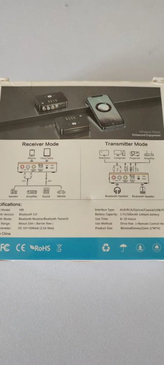 Transmisor y Receptor Bluetooth con NFC y mando