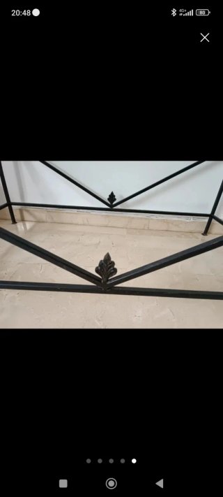 Mesa de centro cristal y metal negra