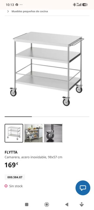 Carro, carrito cocina, encimera extra FLYTTA IKEA