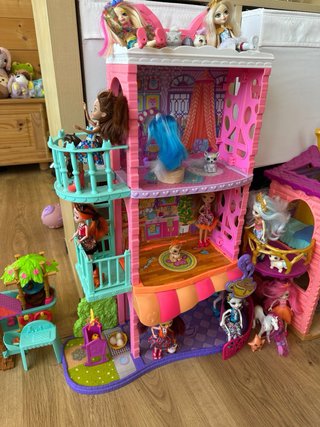 2 Casas mas Barco Enchantimals Muñecas y animales