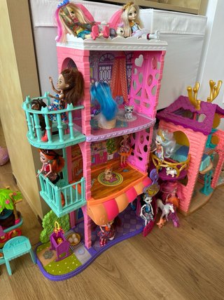 2 Casas mas Barco Enchantimals Muñecas y animales