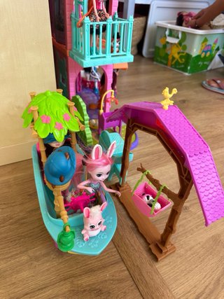 2 Casas mas Barco Enchantimals Muñecas y animales