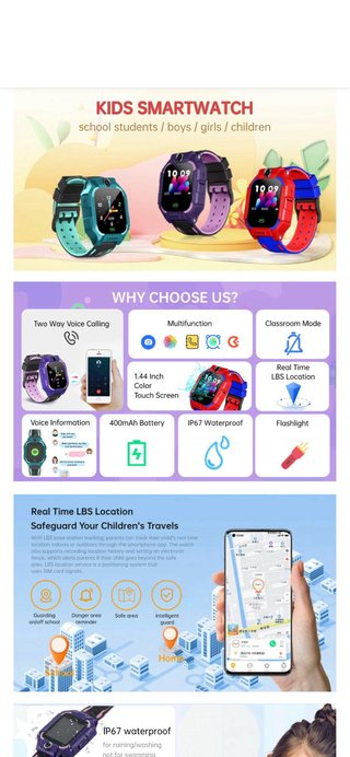 Reloj Inteligente Niños 2G GSM IP67 Verde