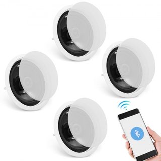 4 PCs 6.5"/16.5 cm Altavoces de Techo Bluetooth 150W Montaje Empotrado en Pared