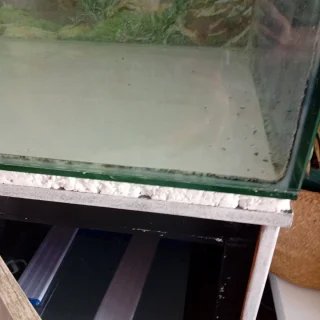 acuario grande con estructura metálica