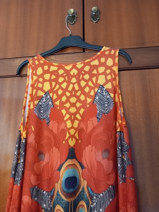 Vestido estampado pavo real