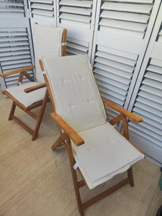 Sillón de jardín plegable de madera