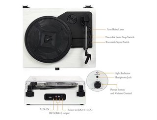 Tocadiscos con Bluetooth y altavoces integrados
