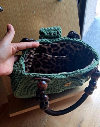Borsa uncinetto Infinity Bag verde