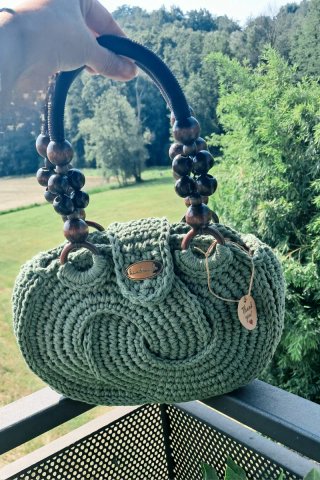 Borsa uncinetto Infinity Bag verde