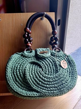 Borsa uncinetto Infinity Bag verde