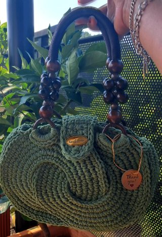 Borsa uncinetto Infinity Bag verde