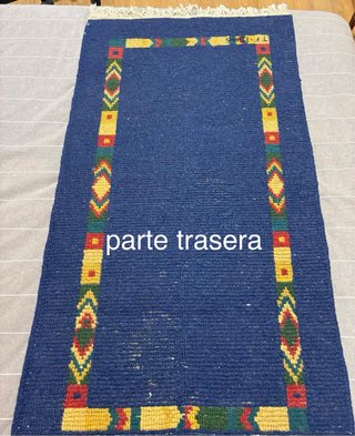 Alfombra de lana estilo étnico azul