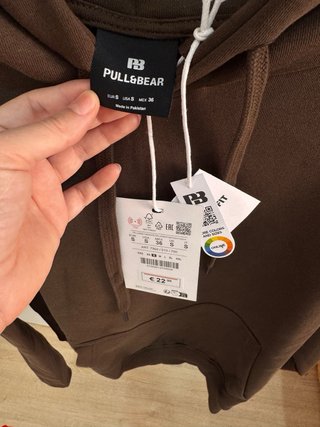 Sudadera Pull&Bear Hombre Talla S Marrón