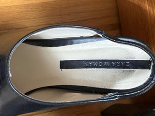 Zara Sandalias Plataforma Tacón Tiras Piel Negra
